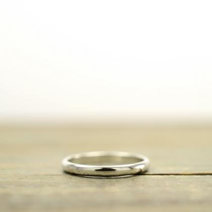2mm Sterling Silver Simple Wedding Band Ring