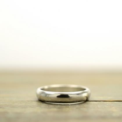 4mm Sterling Silver Simple Wedding Band Ring