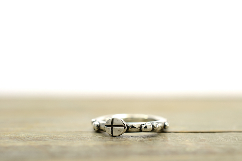 Sterling Silver Rosary Cross Handmade Ring on Luulla